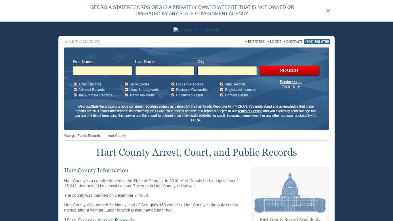 Hart County Arrest, Court, and Public Records