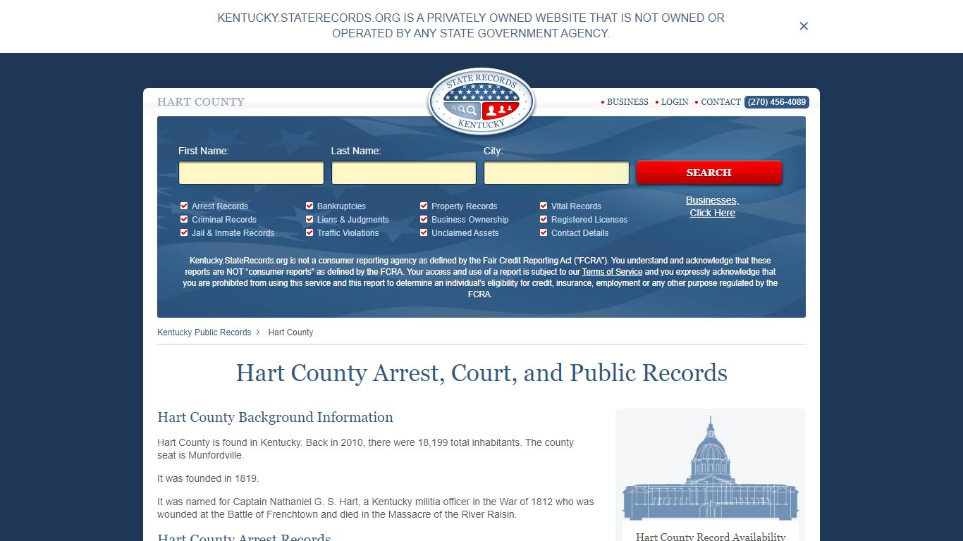 Hart County Arrest, Court, and Public Records