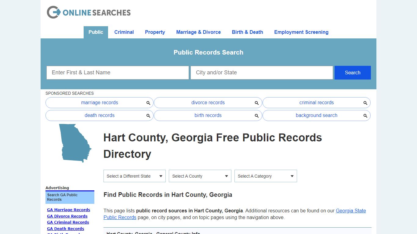 Hart County, Georgia Public Records Directory - OnlineSearches.com